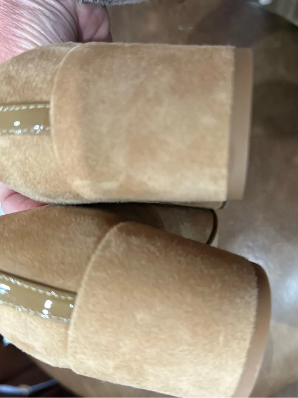 Margaux Tan Suede Round-Toe Block Heels size 6 worn once - Picture 6 of 6